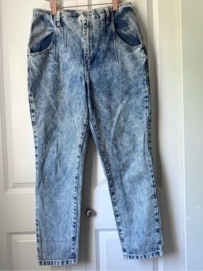 Bluesteel Jeanswear Acid Wash Mom Jeans High Rise Tapered Leg